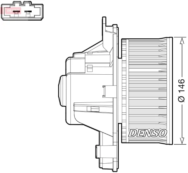 Silniczek wentylatora nagrzewnicy (ogrzewacza wnętrza) DEA21014 Denso