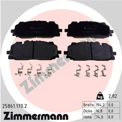 Klocki hamulcowe przednie tarczowe 258611702 Zimmermann