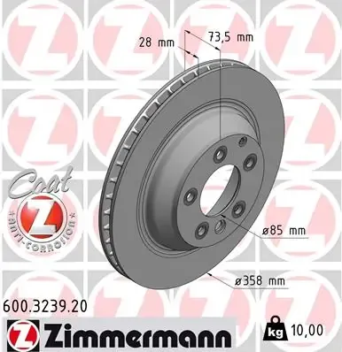 Tarcza hamulcowa tylna 600323920 Zimmermann