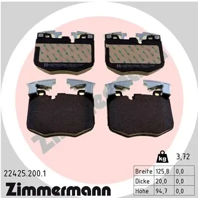 Klocki hamulcowe przednie tarczowe 224252001 Zimmermann
