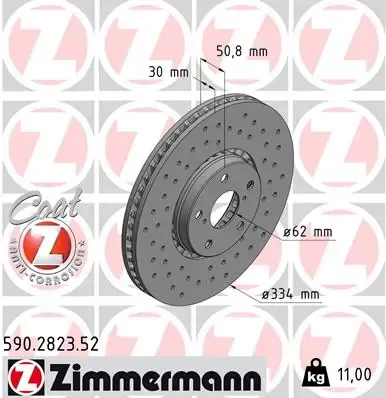 Tarcza hamulcowa przednia 590282352 Zimmermann