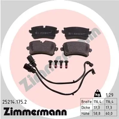 Okładziny (klocki) do hamulców tarczowych tylne 252141752 Zimmermann