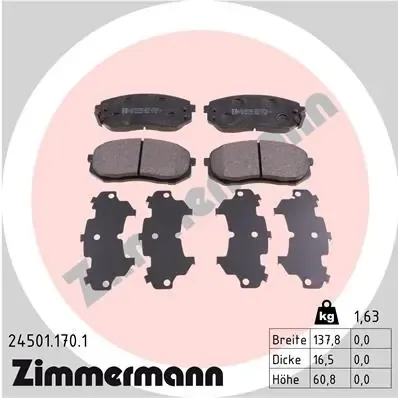 Klocki hamulcowe przednie tarczowe 245011701 Zimmermann