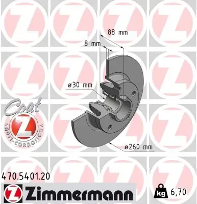 Tarcza hamulcowa tylna 470540100 Zimmermann