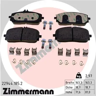 Klocki hamulcowe przednie tarczowe 229441852 Zimmermann