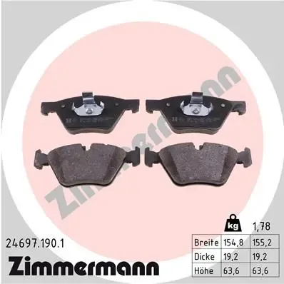 Klocki hamulcowe przednie tarczowe 246971901 Zimmermann