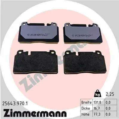 Klocki hamulcowe przednie tarczowe 256439701 Zimmermann