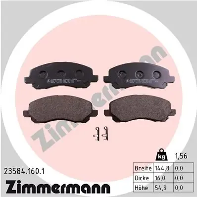 Klocki hamulcowe przednie tarczowe 235841601 Zimmermann