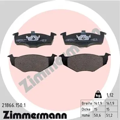 Klocki hamulcowe przednie tarczowe 218661501 Zimmermann