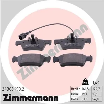 Okładziny (klocki) do hamulców tarczowych tylne 243681902 Zimmermann