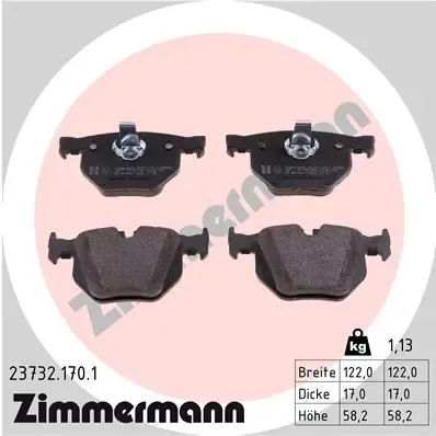 Okładziny (klocki) do hamulców tarczowych tylne 237321701 Zimmermann