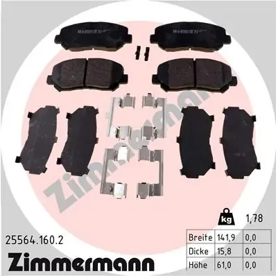 Klocki hamulcowe przednie tarczowe 255641602 Zimmermann