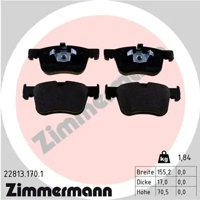 Klocki hamulcowe przednie tarczowe 228131701 Zimmermann