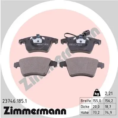 Klocki hamulcowe przednie tarczowe 237461851 Zimmermann