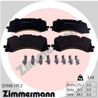 Klocki hamulcowe przednie tarczowe 259081702 Zimmermann