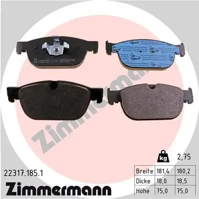 Klocki hamulcowe przednie tarczowe 223171851 Zimmermann