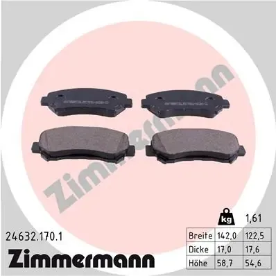 Klocki hamulcowe przednie tarczowe 246321701 Zimmermann