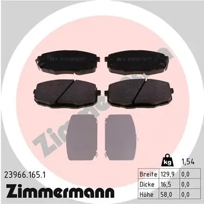 Klocki hamulcowe przednie tarczowe 239661651 Zimmermann