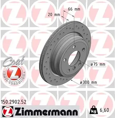 Tarcza hamulcowa tylna 150290252 Zimmermann