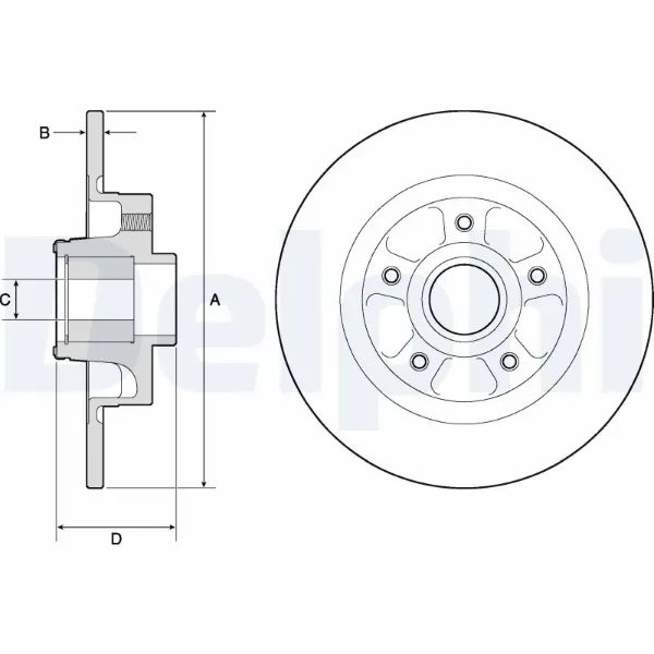 Tarcza hamulcowa tylna BG9132RS Delphi