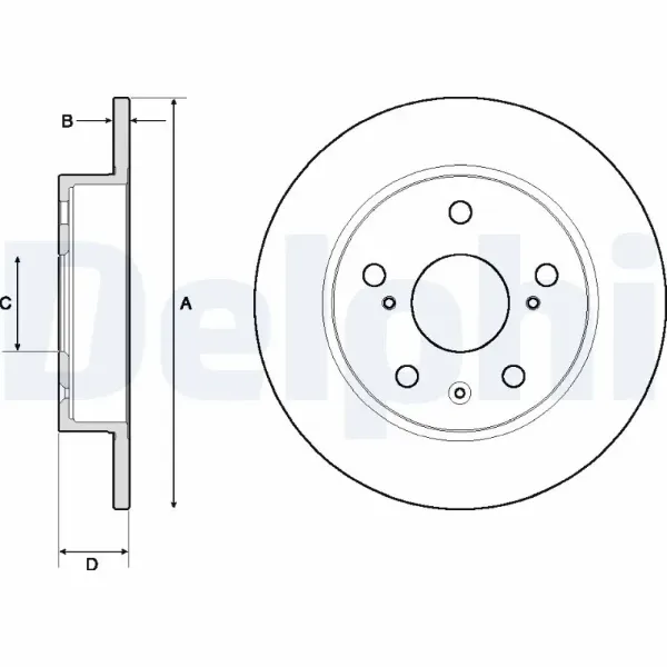 Tarcza hamulcowa tylna BG4709C Delphi