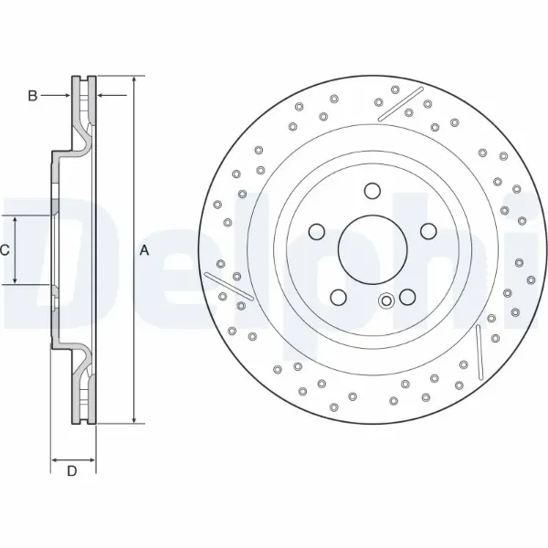 Tarcza hamulcowa tylna BG4958C Delphi