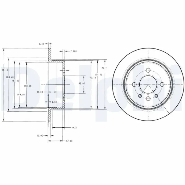 Tarcza hamulcowa tylna BG2202 Delphi