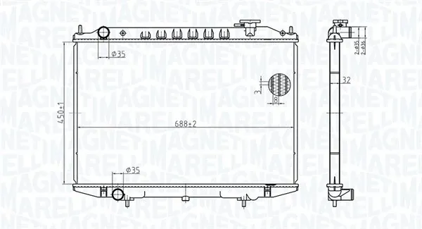 Chłodnica silnika 350213183500 Magneti Marelli