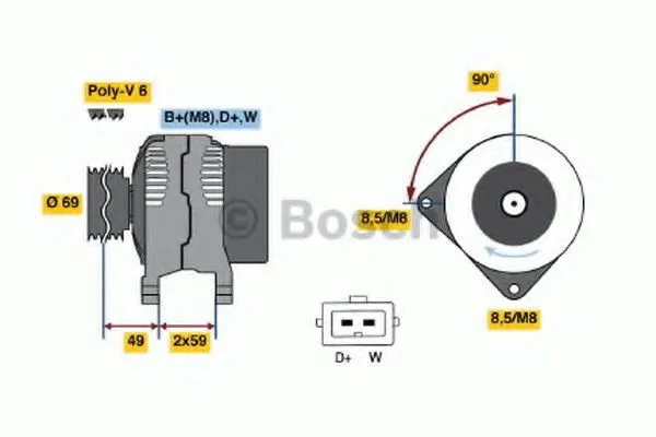Alternator 0986040330 Bosch