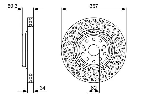 Tarcza hamulcowa przednia 0986479V64 Bosch