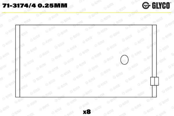 Panewki korbowodowe wału korbowego, zestaw, 1. naprawa (+0,25) Opel Frontera A