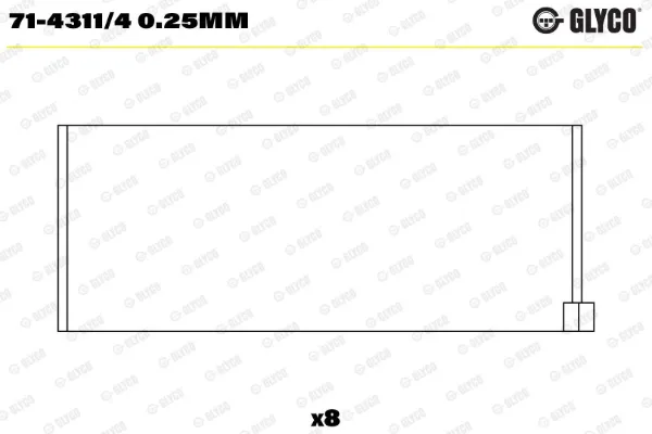 Panewki korbowodowe wału korbowego, zestaw, 1. naprawa (+0,25) 32828025 Renault (RVI)