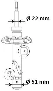 Amortyzator przedni lewy 3338061 Kayaba
