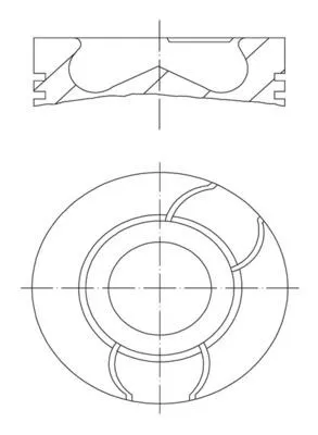 Tłok, komplet do jednego cylindru, STD 021PI00123000 Mahle Original