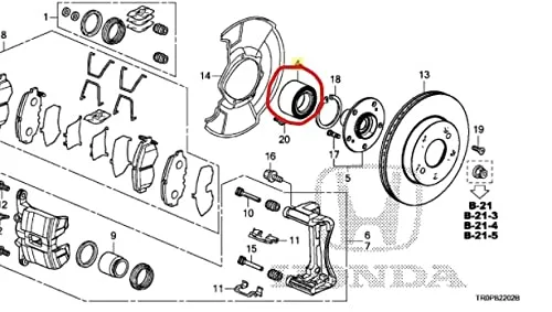 Lożysko piasty tylnej 44300TR4A51 Honda