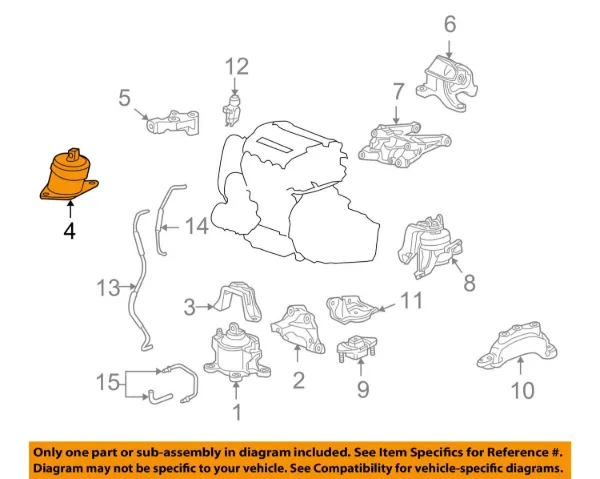 Poduszka (podpora) silnika prawa 50820TA0A11 Honda
