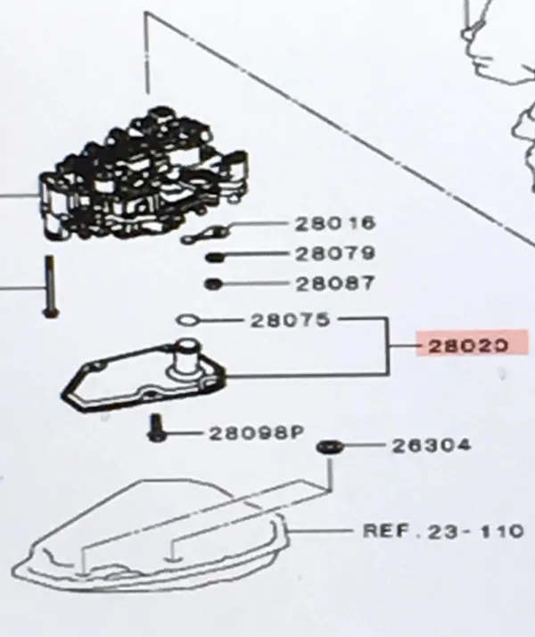 Uszczelka miski automatycznej/mechanicznej skrzyni biegów 2705A037 Mitsubishi