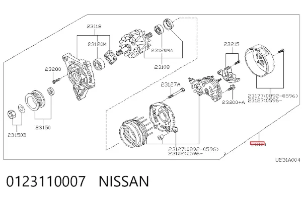 Alternator 0123110007 Nissan/Infiniti