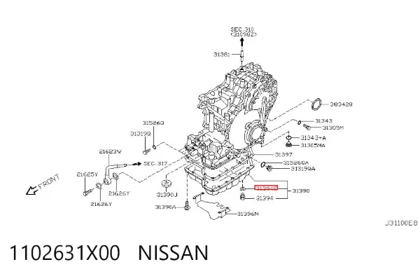 Uszczelka korka miski olejowej 1102631X00 Nissan/Infiniti