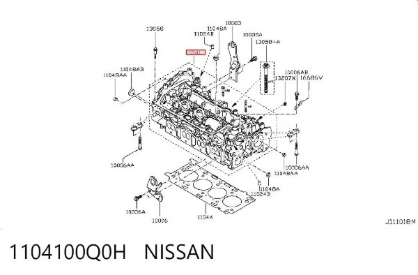 Głowica cylindrów 1104100Q0H Nissan/Infiniti