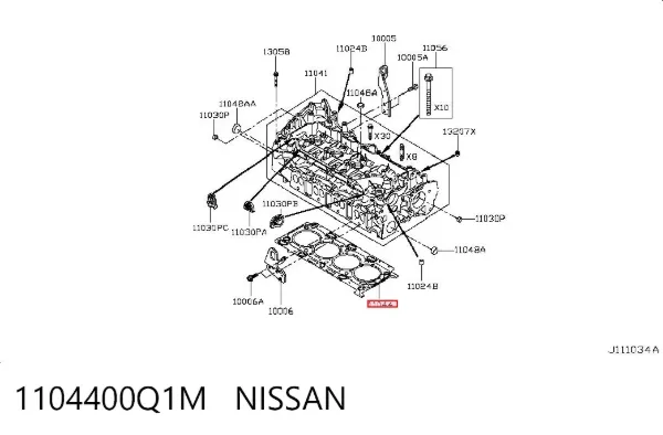 Uszczelka głowicy cylindrów 1104400Q1M Nissan/Infiniti
