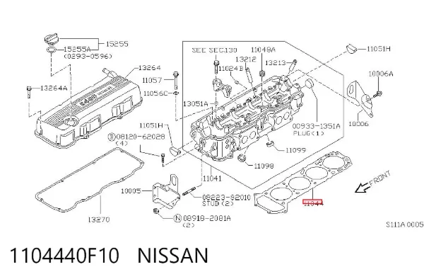 Uszczelka głowicy cylindrów 1104440F10 Nissan/Infiniti