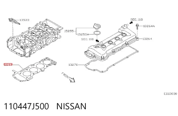 Uszczelka głowicy cylindrów 110447J500 Nissan/Infiniti