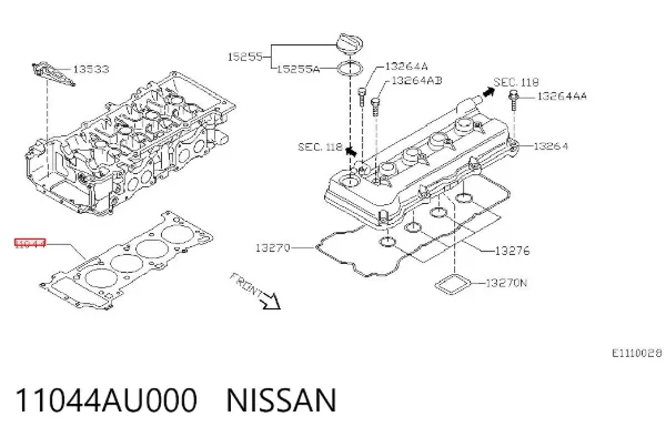 Uszczelka głowicy cylindrów 11044AU000 Nissan/Infiniti