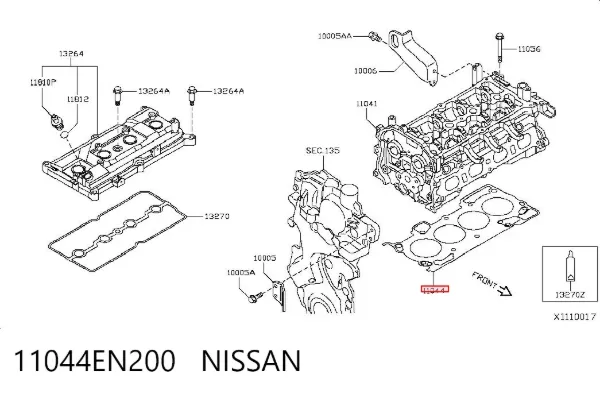 Uszczelka głowicy cylindrów 11044EN200 Nissan/Infiniti