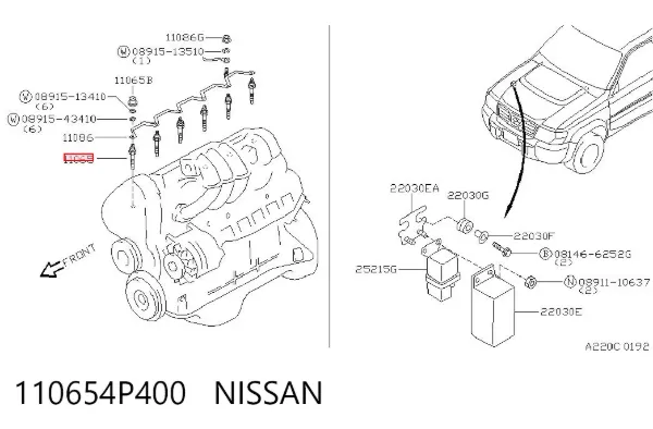 Świeca żarowa 110654P400 Nissan/Infiniti