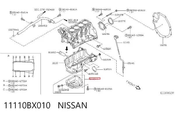 Miska olejowa silnika 11110BX010 Nissan/Infiniti