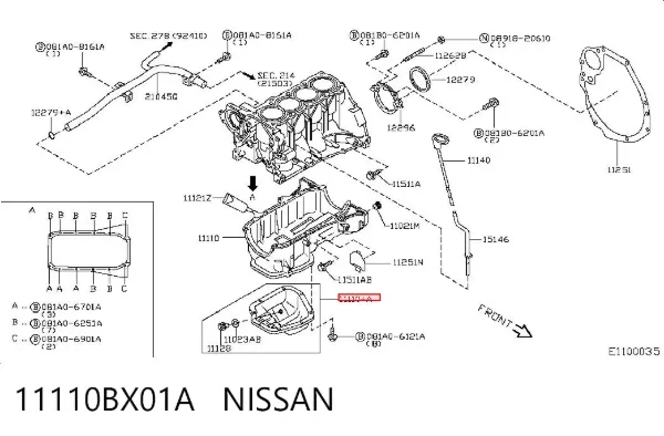 Miska olejowa silnika 11110BX01A Nissan/Infiniti