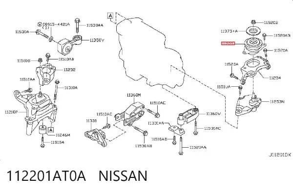 Poduszka (podpora) silnika przednia Nissan Altima L32