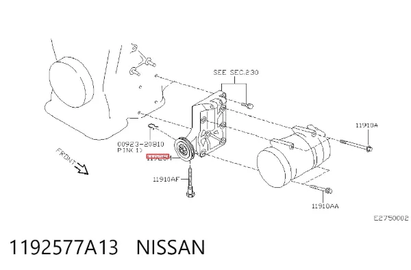 Rolka napinacza paska napędowego 1192577A13 Nissan/Infiniti